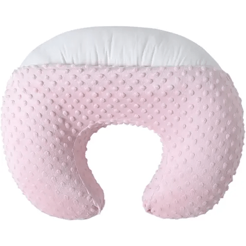 Nursing Pillow and Positioner Breastfeeding and Bottle Feeding, Propping Baby, Tummy Time, Sitting Support for Baby Boy Baby Girl, with Removable Dots Cover (Blushing Bride)