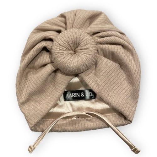 Adjustable Satin Lined Turban-Oat Ribbed – Aarin & Co.