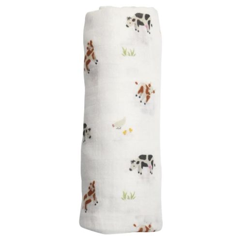 Muslin Baby Swaddle - Breathable Receiving Blankets for Newborn Baby, 70% Viscose derived from Bamboo, 30% Spandex, Imported - Cow