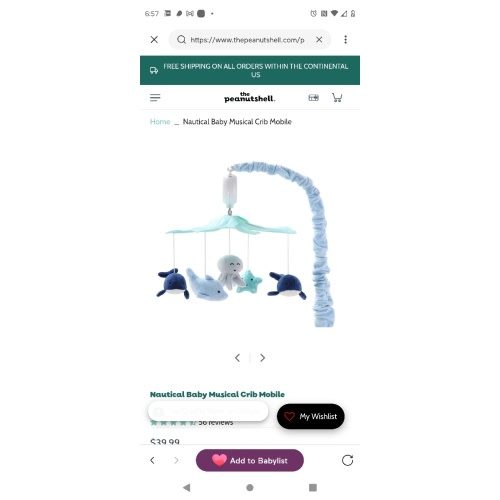 Nautical Baby Musical Crib Mobile