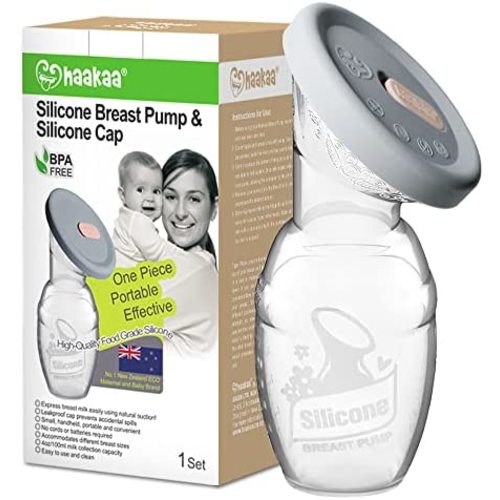 haakaa Manual Breast Pump Breastfeeding Pump 4oz/100ml+Lid Food Grade Silicone 1 PC