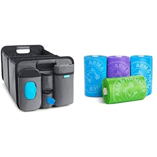 Munchkin Collapsible Trunk Diaper Changing Organizer and 60 Diaper Disposal Bags