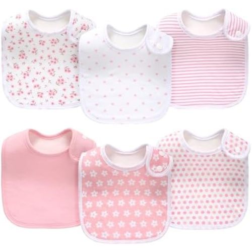 Pack of 6,Baby Bibs,Unisex,Soft and Absorbent,Adjustable,Easy to Use
