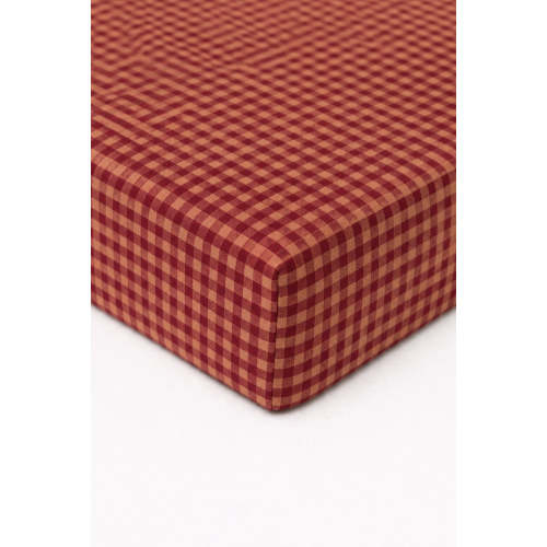 Red Beige Gingham Crib Sheet