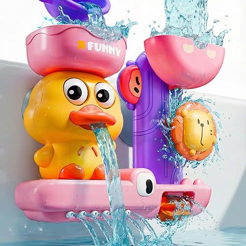 Bath Toys for Kids Ages 1-3: Toddler Bath Toys for 1 2 3 Year Old Girl Gifts - Pink Bathtub Toy for Toddlers 2-4 - Baby Girl Gifts 12+ Months