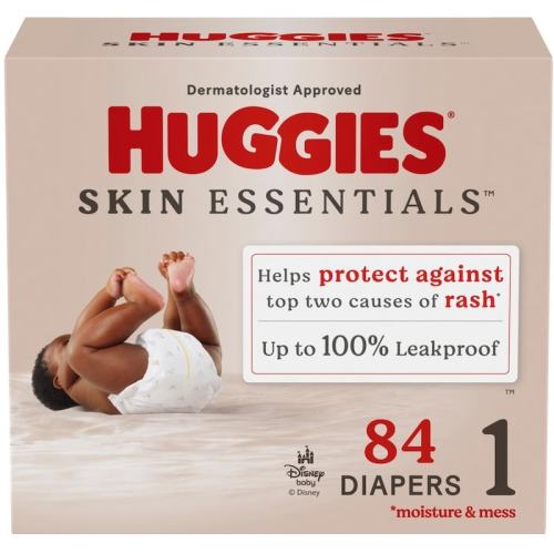 Skin Essentials Baby Diapers, Size1 (8-14 lbs), 84 Ct