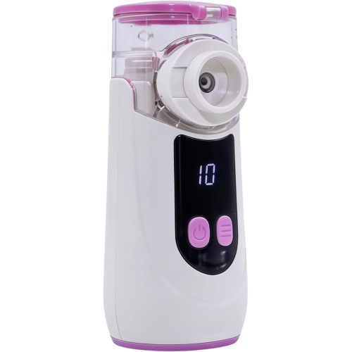 Portable Mesh Humidifier for Adults, Babies, Infants & Kids, with LED Screen, Quiet, Self-Cleaning & Re-Chargeable, Compatible with Saline Solution, Moisturizes Airways