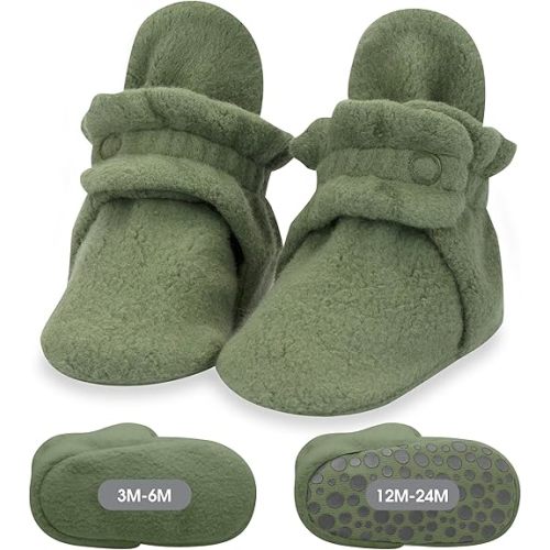 Zutano unisex-baby Cozie Fleece Baby Booties With Grippers