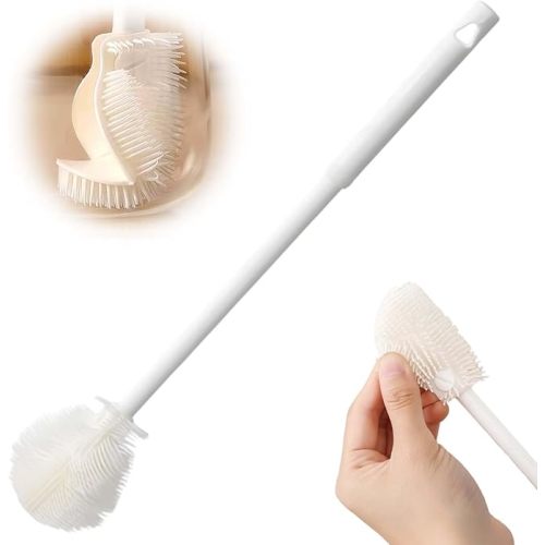 360° Flexible Silicone Bottle Brush with Long Handle, 2025 New Bottle Cleaning Brush, Deep Cleaning Brush for Narrow Neck Bottles, Water Bottles, Baby Bottles, Flasks Soft Bottle Brush (1PC)