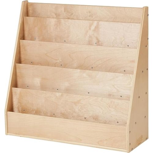 Sleekline 5-Tier Double-Sided Book Display with Storage, Book Shelf, Natural