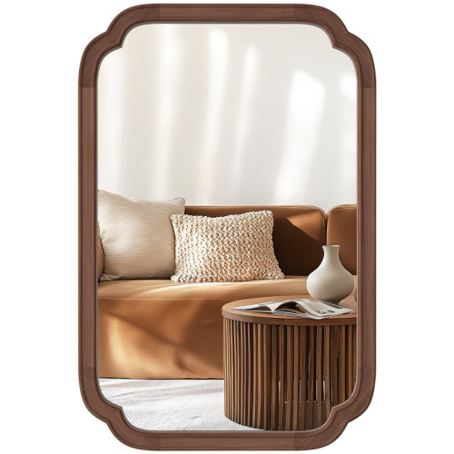 Ophelia & Co. Ali Wood Accent Wall Mirror for Bathroom, Farmhouse Mirror Decorative Mirror & Reviews | Wayfair