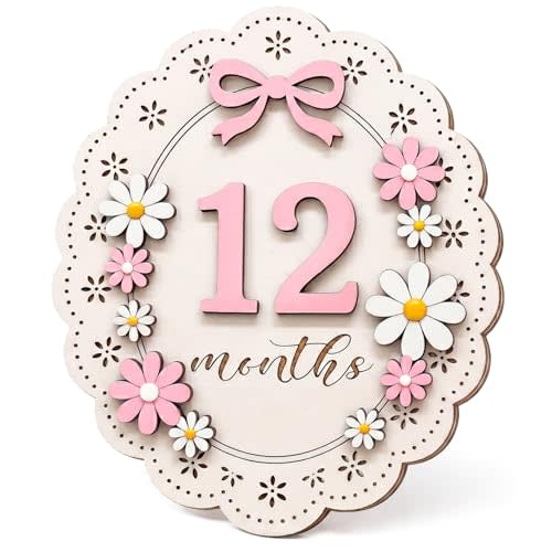 Monthly Milestone Signs for Baby Girl, 1-12 Month Photo Props, Newborn Photography Props, Infant Photoshoot Accessories, Nursery Decor, First Year Memory Keepsake, Newborn Girl Gifts