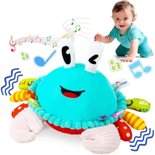 Baby Toys 12-18 Months, Musical Crawling Crab Baby Plush Toy, 50 Songs & Recording Feature, Dancing Bouncing Interactive Baby Toddler Toys 6-12 Months, Tummy Time Toys 1 Year Old Gift Valentines Gifts