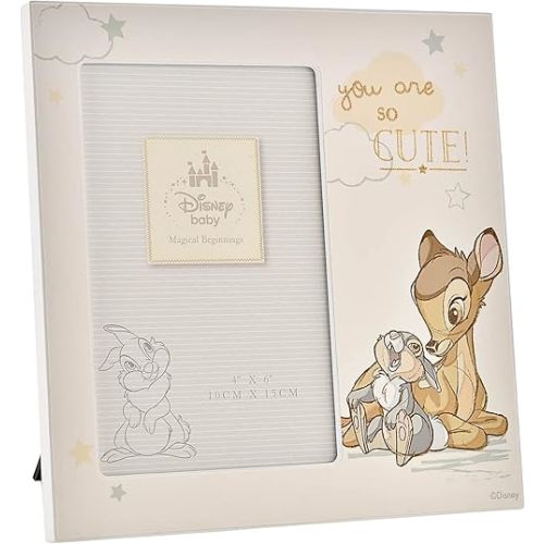 Happy Homewares Magical Beginnings You are So Cute Bambi 4" x 6" Photo Frame - Perfect for Children, New-Born Baby or Baby Shower - Officially Licensed