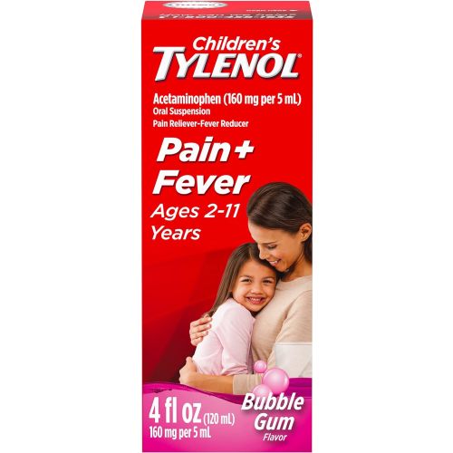 Children's Tylenol Liquid Pain Relief & Fever Medicine, Oral Suspension, Dye-Free, Acetaminophen, No Aspirin, No Ibuprofen, No High Fructose Corn Syrup; Cherry Flavor, 8 fl. oz.; Pack of 1