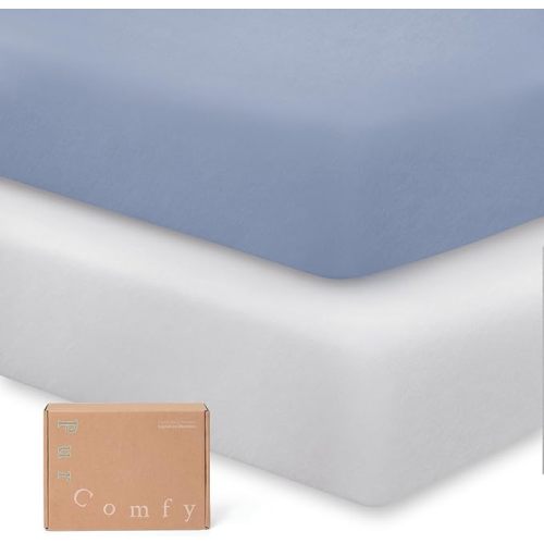 Graco Pack and Play Sheets Fitted, Supersoft Bamboo Viscose Mini Crib Sheets, 2-Pack Pack N Play Mattress Sheets, Graco Playard Baby Sheets Neutral for Boys Girls, 5'' Deep Pocket