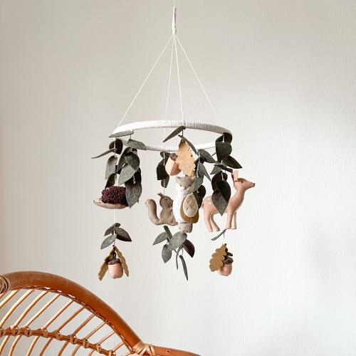 Baby Mobile: Woodland crib Felt Forest Animals Nursery Decor