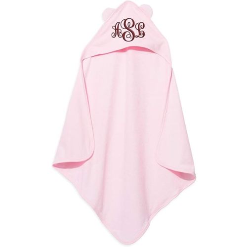 TEEAMORE Personalized Hooded Baby Bath Towel with Ears Add Your Embroidered Monogram Toddler Infant Soft Towel