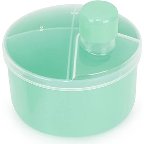 Accmor Formula Dispenser On The Go, Non-Spill Rotating Four-Compartment Formula Container to Go, Milk Powder Snack Storage Container for Infant Toddler Travel Outdoor, Green