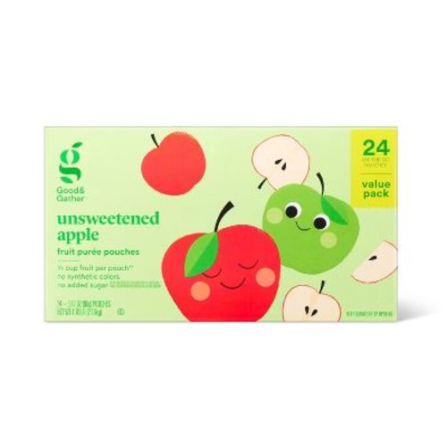 Unsweetened Apple Fruit Puree Pouches Applesauce Pouches - 24ct - Good & Gather™ - Good & Gather™