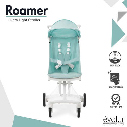 Evolur Roamer Ultra Light Stroller, White Blue