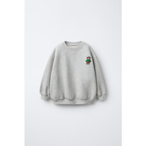 EMBROIDERED BEAR SWEATSHIRT - Gray marl | ZARA United States