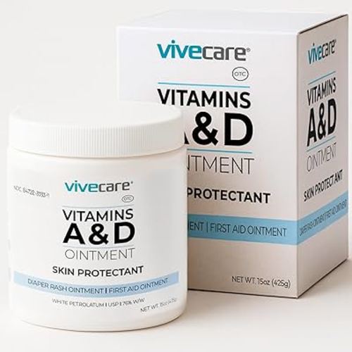 ViveCare A&D Ointment - Skin Protectant & Healing Lotion for Baby, Adult, Seniors - Soothing Cream for Diaper Rash Prevention, Skin Irritation, Burns, Cuts, Scrapes (15oz)