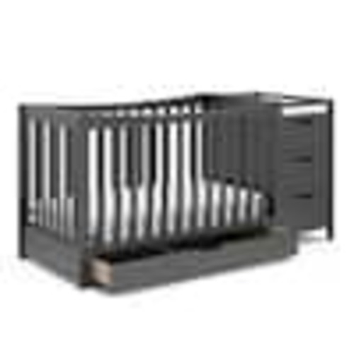 Graco Remi Gray 4-in-1 Convertible Crib and Changer 04586-21G