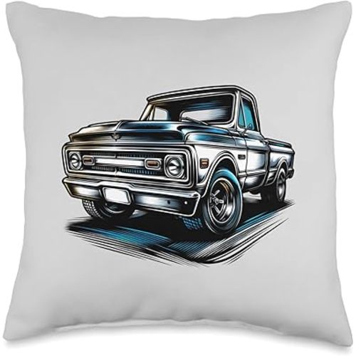 Truck Vintage Old Classic School American Pickup Retro Farm Throw Pillow
