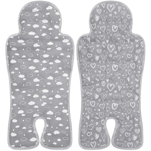 Pinkunn 2 Pcs Gel Car Seat Cooling Pad for Baby Summer Breathable Ice Cushion Multifunctional Ice Stroller Cooler Mat for Stroller Baby Dining Chair Child Safety Seat(Assorted Color,Heart, Cloud)