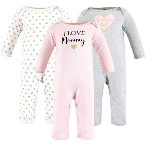 Hudson Baby Infant Girl Cotton Coveralls, Girl Mommy
