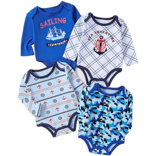Newborn Baby Print Long Sleeve Bodysuit Gender Neutral Baby Clothes Infant Outfit Newborn Essential