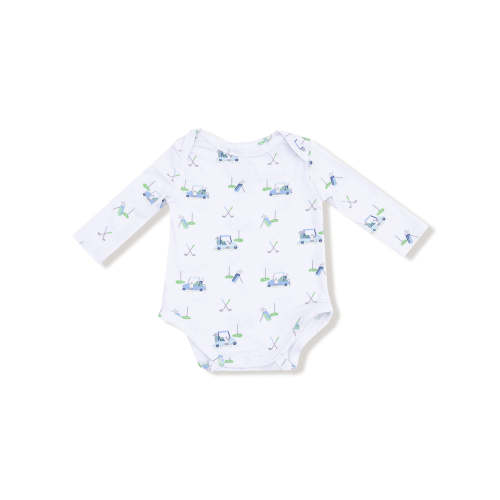Long Sleeve Bodysuit, Baby Golf Carts Blue