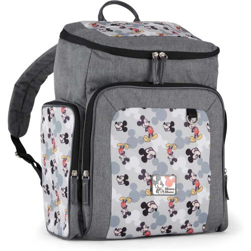 Disney Mickey Mouse Unisex Baby Diaper Backpack | 16” Multi-Functional Travel Bag with Extra-Large Capacity