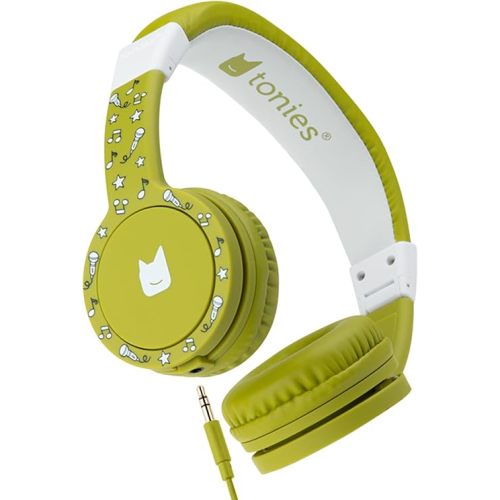 Tonies Foldable Wired Headphones for Kids - Comfortably Designed to fit On-Ear - Works with Toniebox 1 and All 3.5mm Devices - Green