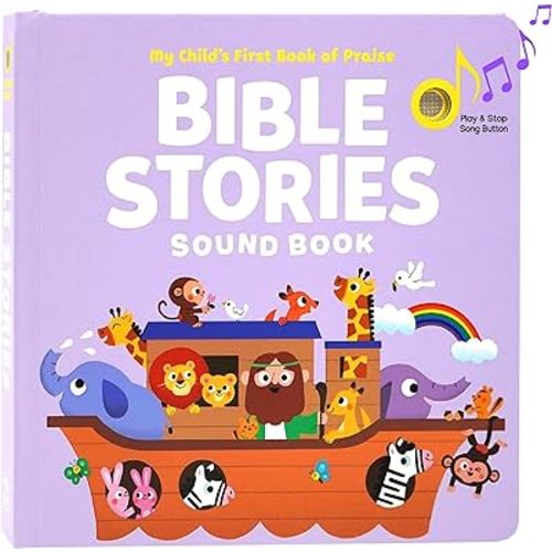 Sound Books for Kids - 6 Bible Songs for Toddlers – Christian Gifts for Kids - Baby Bible for Baptism, Christening, Dedication Gifts, Sunday School, Preschool Homeschool