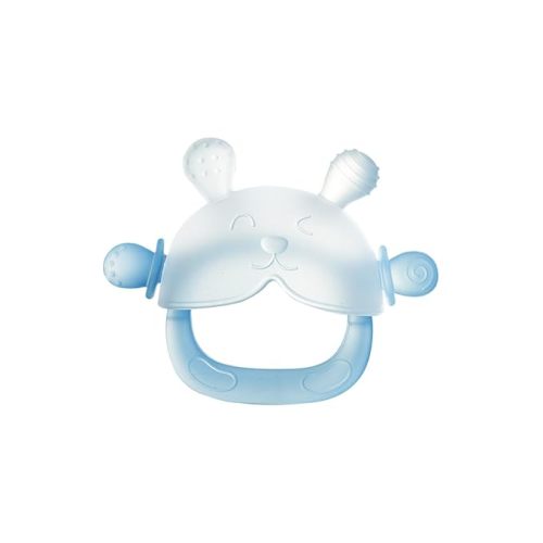 Dr. Isla Silicone Baby Teether Toy for Infants 3-12 Months, Silicone Anti-Drop Baby Mitten Teether for Soothing Teething Pain Relief, Newborn Essentials, BPA Free, Blue