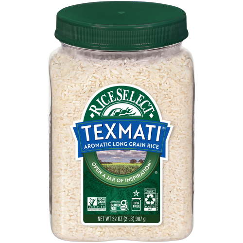 RiceSelect Texmati White Rice, Long Grain Basmati Rice, Gluten-Free, 2 lb Jar