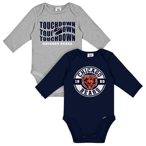 Gerber NFL unisex-baby Nfl 2-pack Long Sleeve Onesie Bodysuit