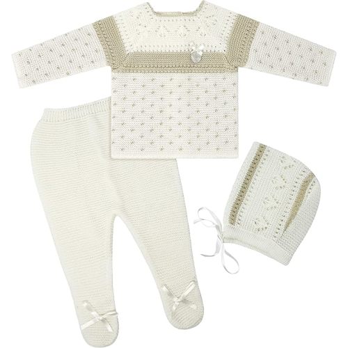 Newborn Baby Knitted Clothes Set, Coming Home Infant Knit Outfit for Boys and Girls