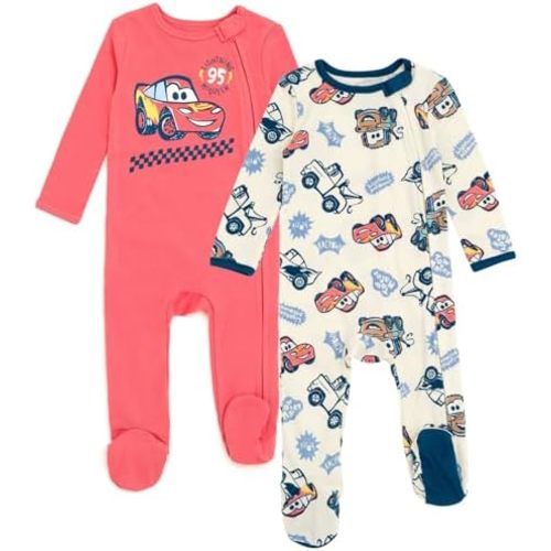 Disney Baby Boys' 2-Pack Footed One-Piece Sleep N' Play Newborn to Infant