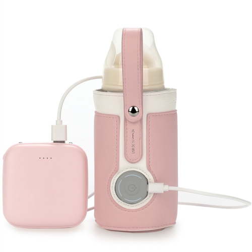 Yadala Traveling USB Electric Portable Bottle Warmer, Fast Charge, 3-Speed Temperature Regulation, Pink