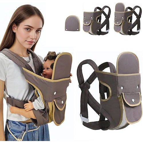 4-in-1 Baby Carrier Newborn to Toddler, Infant Carrier Ergonomic Adjustable Holder Portable Convertible Front and Back Backpack Carry for Infants Toddlers Babies 8-45 Pounds (Brown)