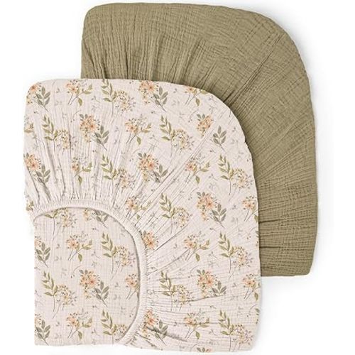lulumoon Muslin Crib Sheets for Baby: 52x28 Fit for Standard Crib Mattress