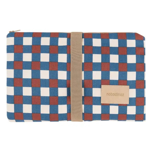 Nobodinoz - Hyde Park Mosaic travel changing mat - Blue | Smallable