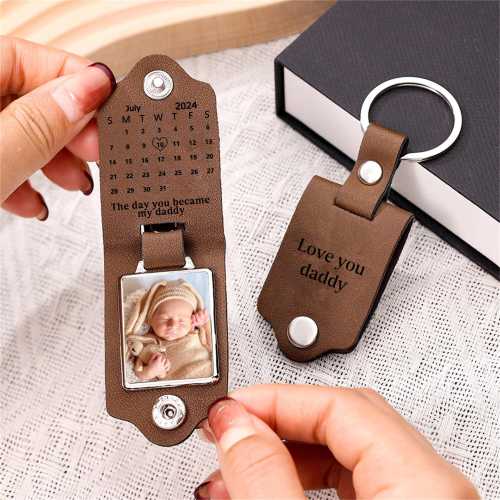 The Day You Became My Daddy Keychain First Dad New Dad Keychain Personalised Gift Baby Shower Gift Father&#39;s Day Gifts New Born Keepsake