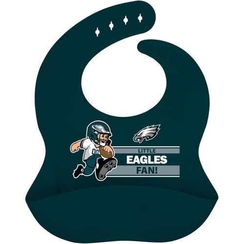 Baby Fanatic Infant/Toddler Silicone Bib - Philadelphia Eagles, Water Resistant, Machine Washable
