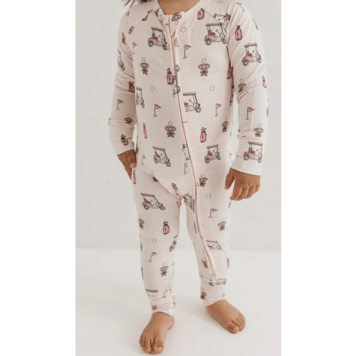 Pink Golf Zipper Romper – In My Jammers