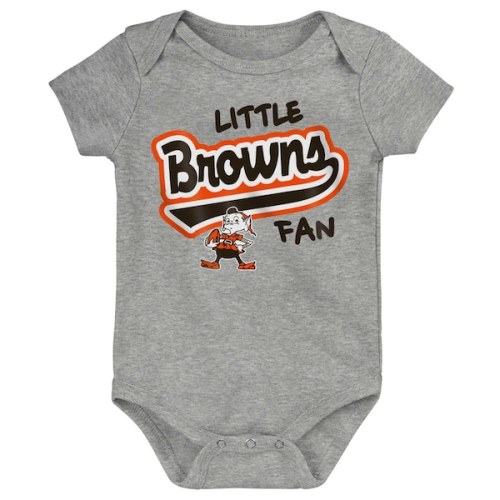 Newborn & Infant Cleveland Browns Heather Gray Retro Little Baller Bodysuit