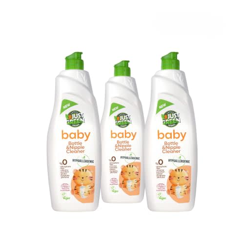 Baby Bottle & Nipple Cleaner, Plant-Based Baby Bottle Soap, Non-Toxic, Hypoallergenic, EcoCert Certified, Vegan, Baby Dish Soap for Bottles & Nipples, 25.3 fl oz (750 ml) - 3 Pack